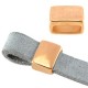 DQ Metal slider for 10mm flat leather / cord Rosegold